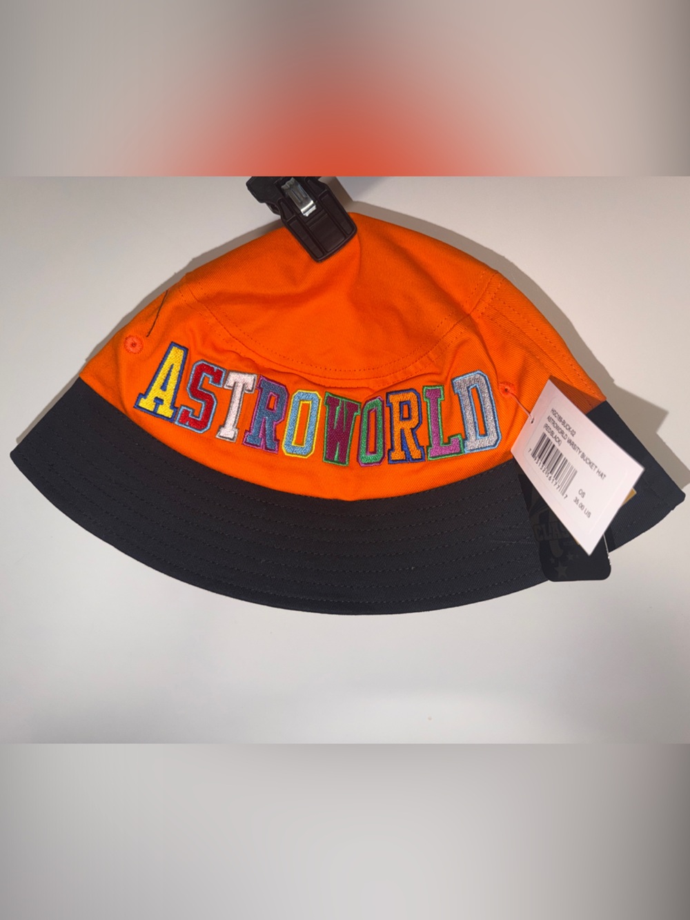 🔥🚀🌍🚀🔥Orange and Black Bucket Hat with Colorful 'ASTROWORLD' Embroidery